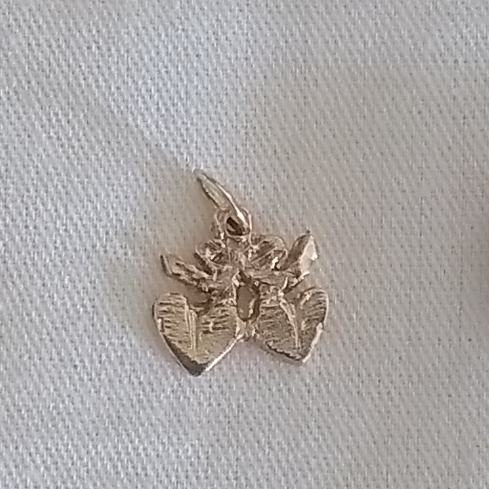 Icecreamcandy by XIAO WANG hand carved 14k gold Double Heart Charm Pendant